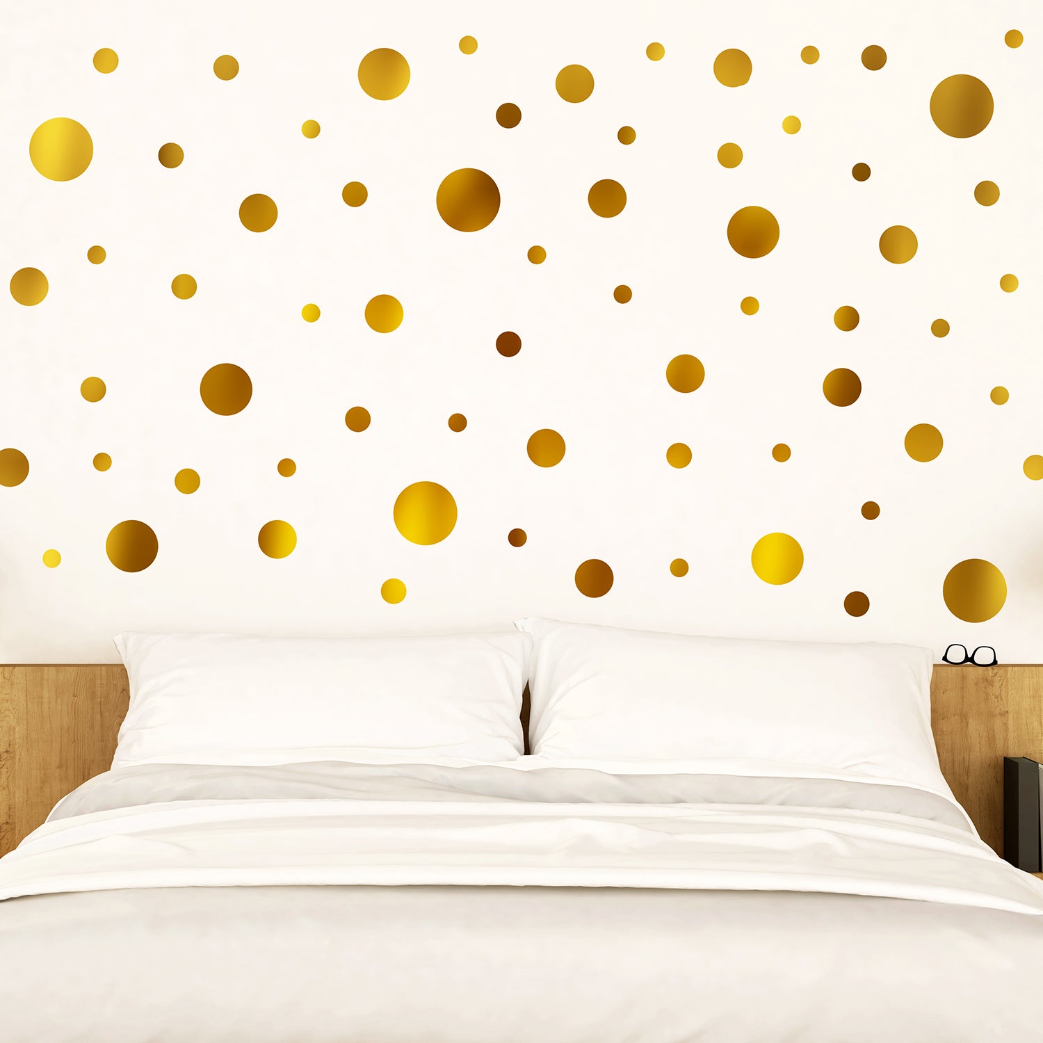 Gold Metallic Dots Wall Stickers | Dunelm