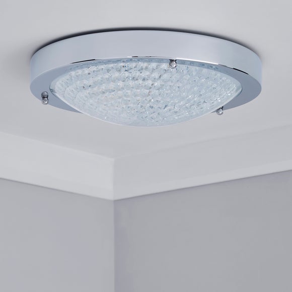 Aegean Crystal Bathroom Flush Ceiling Fitting Dunelm