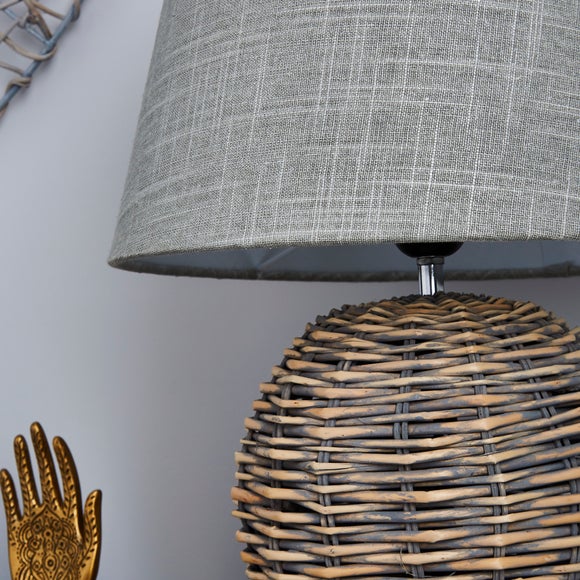 grey wicker lamp