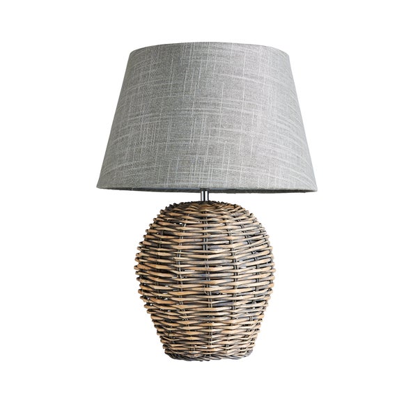 grey wicker lamp