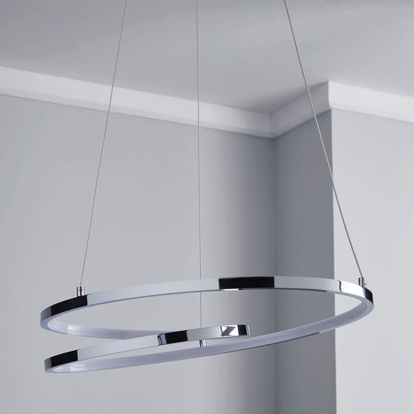 Menton Integrated Led Swirl Chrome Ceiling Fitting Dunelm - Led Ceiling Lights Fittings