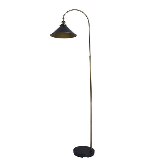 gold angled floor lamp