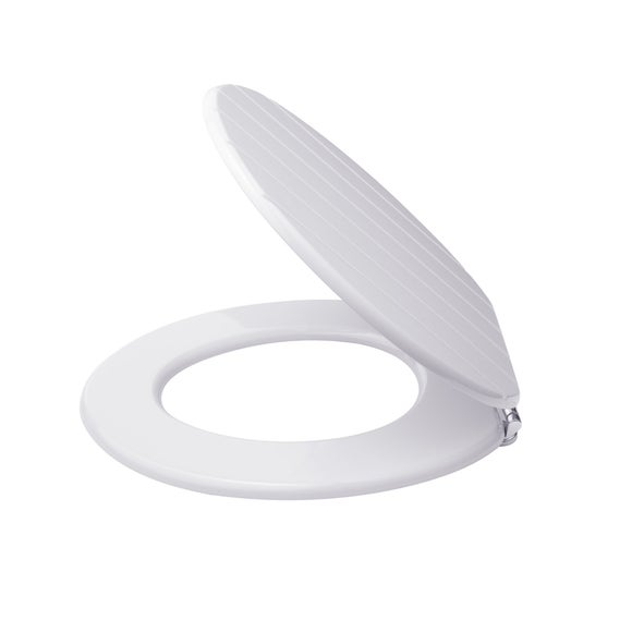 Tongue and Groove White Toilet Seat Dunelm