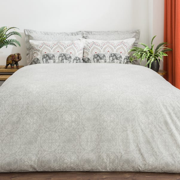 Mandala Elephant Blush Pink Reversible Duvet Cover And Pillowcase Set Dunelm Mandala Elephant Blush Pink Reversible, Blush Pink And Grey Bedding Dunelm