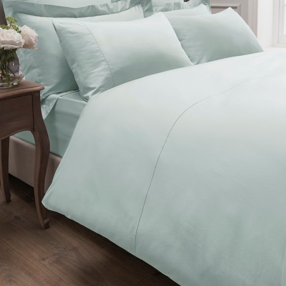 Dorma 300 Thread Count 100 Cotton Sateen Plain Seafoam Duvet Cover