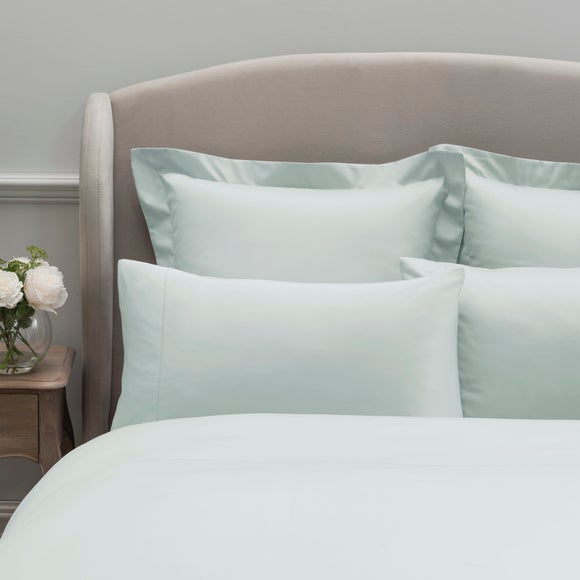 Dorma 300 Thread Count 100 Cotton Sateen Plain Seafoam Cuffed