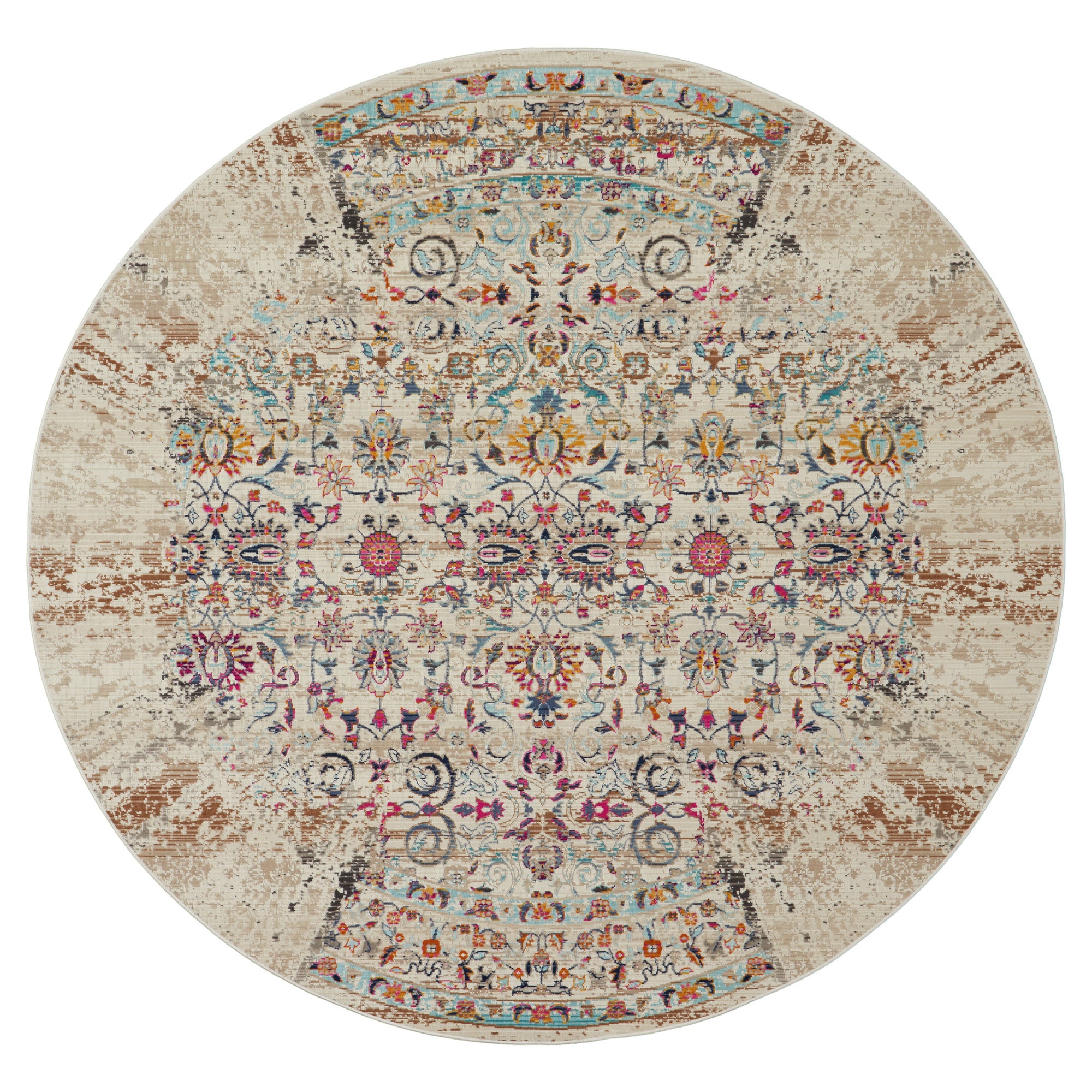 Vintage Kashan 2 Round Rug | Dunelm