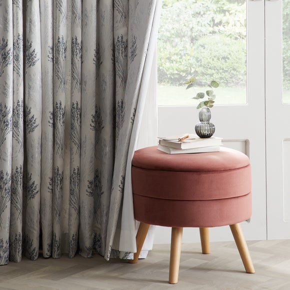 Gisela Storage Footstool Dusky Pink Dunelm