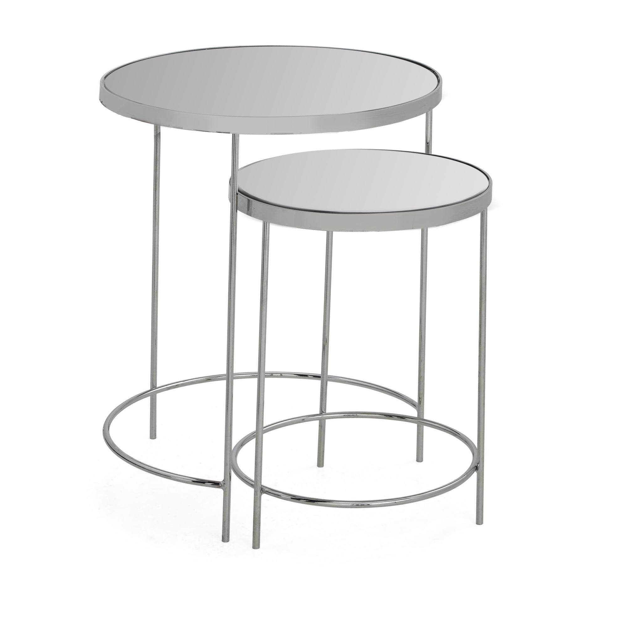 Ritz Chrome Mirrored Nest of Tables Dunelm