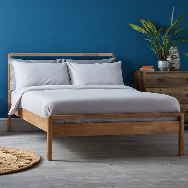 Scandi Mid Century Wooden Bed | Dunelm