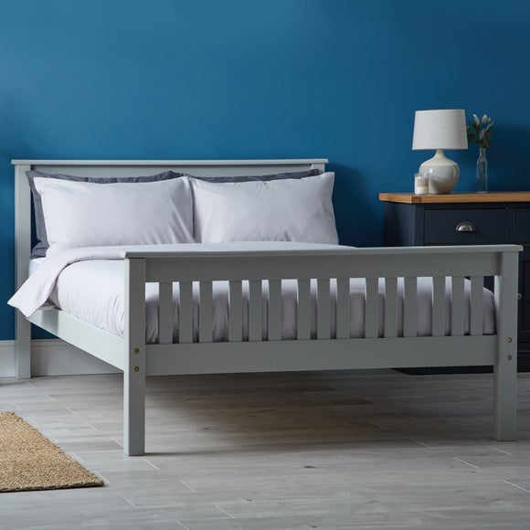 Shaker Style Wooden Bed - Grey | Dunelm