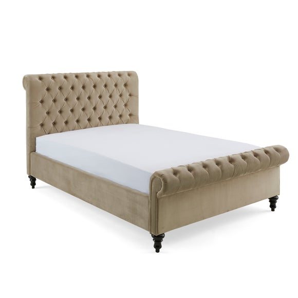 Classic Taupe Chesterfield Bed | Dunelm