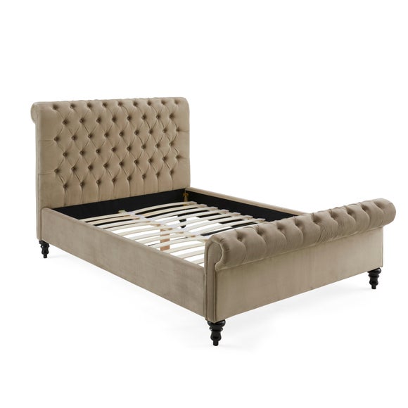 Classic Taupe Chesterfield Bed | Dunelm