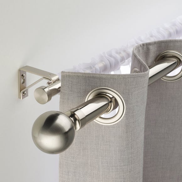 Satin Steel Double Pole Bracket Dunelm