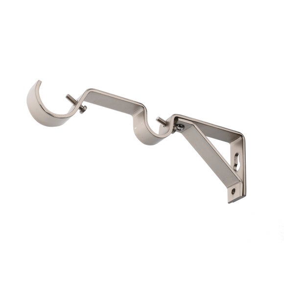 Satin Steel Double Pole Bracket Dunelm