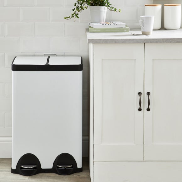 Dunelm 30/30 Litre White Recycling Bin Dunelm