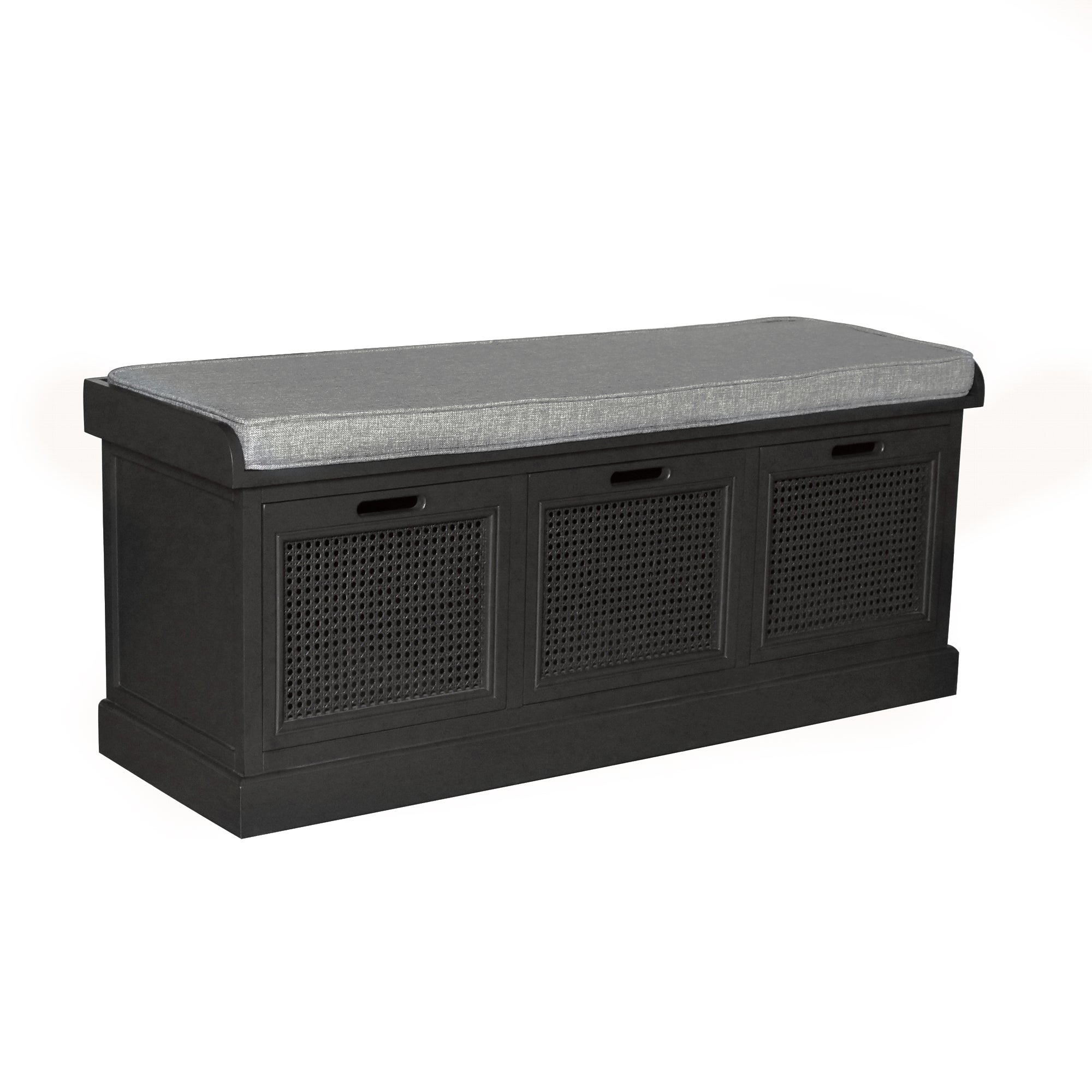 Lucy Cane Charcoal Storage Bench | Dunelm