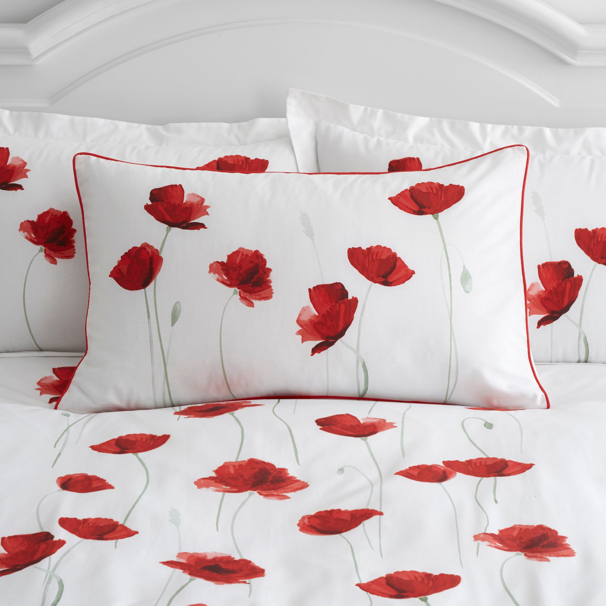 Poppy Trail Red Duvet Cover and Pillowcase Set | Dunelm