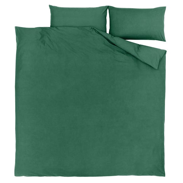 Non Iron Plain Dye Hunter Green Duvet, Dark Green And White Duvet Cover