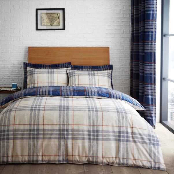 Lennox Check Navy Duvet Cover And Pillowcase Set Dunelm - Navy And Gray Bedding Lennox Check Navy Duvet Cover And Pillowcase Set Dunelm - Navy And Gray Bedding