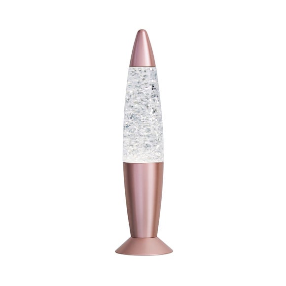 Rose Gold Glitter Lamp Dunelm