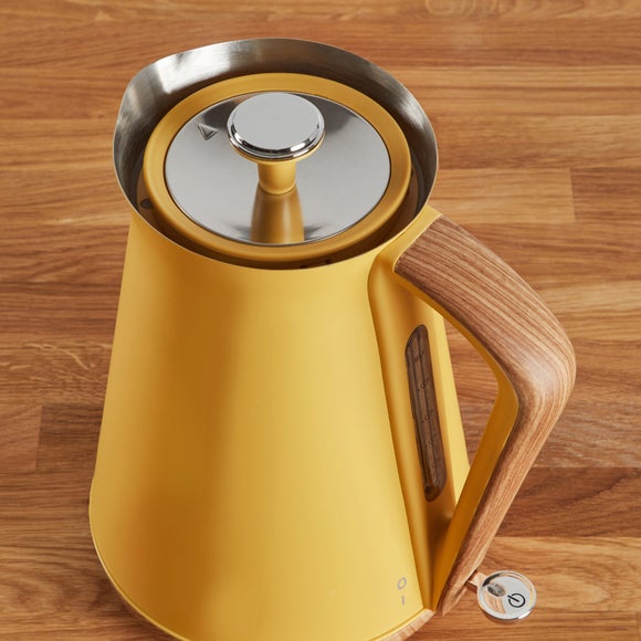 dunelm yellow retro kettle