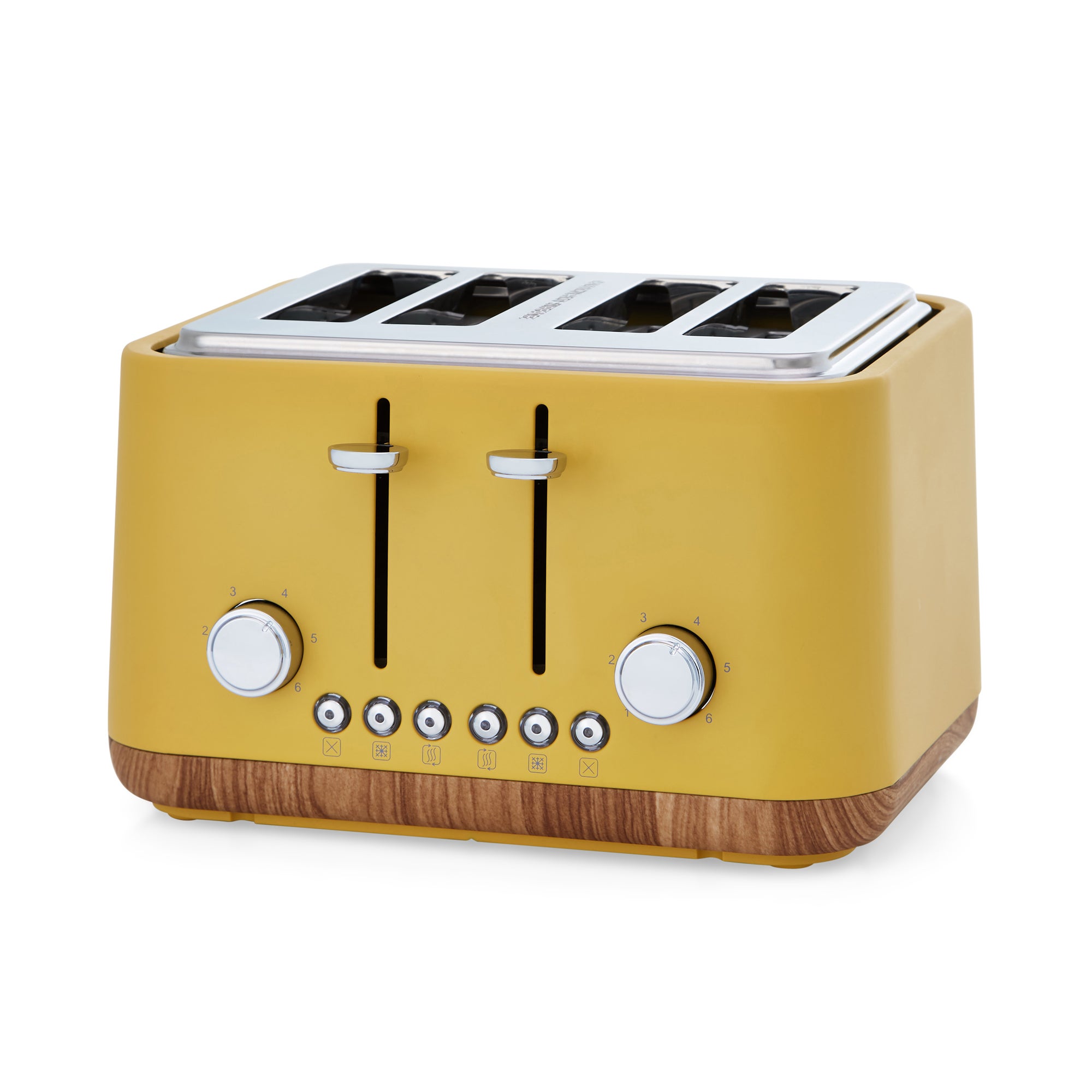 Contemporary 4 Slice Ochre Yellow Toaster | Dunelm