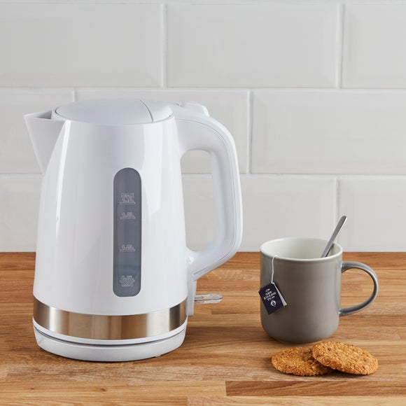 Dunelm 1.7L 3kW Plastic White Kettle | Dunelm