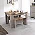 Lancaster 120cm Dining Table and Bench Set Grey