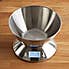 Dunelm Stainless Steel Electronic Kitchen Scales with Measuring Bowl Silver