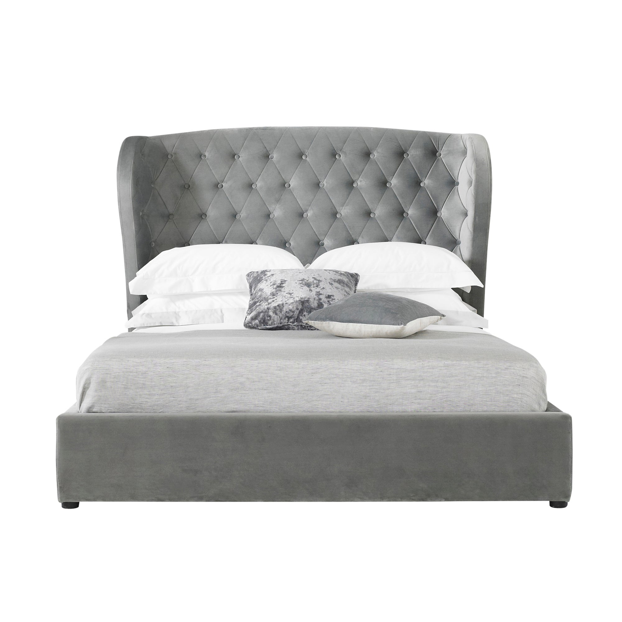 Amalfi Grey Fabric Bed Frame | Dunelm