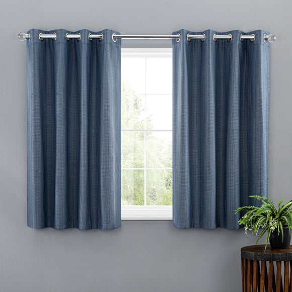 Neptune Textured Denim Blackout Eyelet Curtains Dunelm