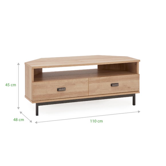 Fulton Oak Effect Corner TV Stand Dunelm