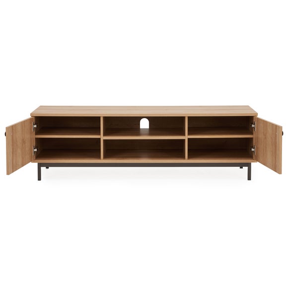 Fulton Oak Effect Wide TV Stand Dunelm