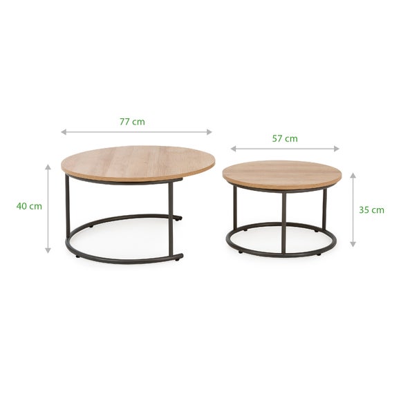 dunelm fulton set of 2 coffee tables