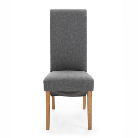 Chester Set of 2 Dining Chairs Grey Herringbone Dunelm