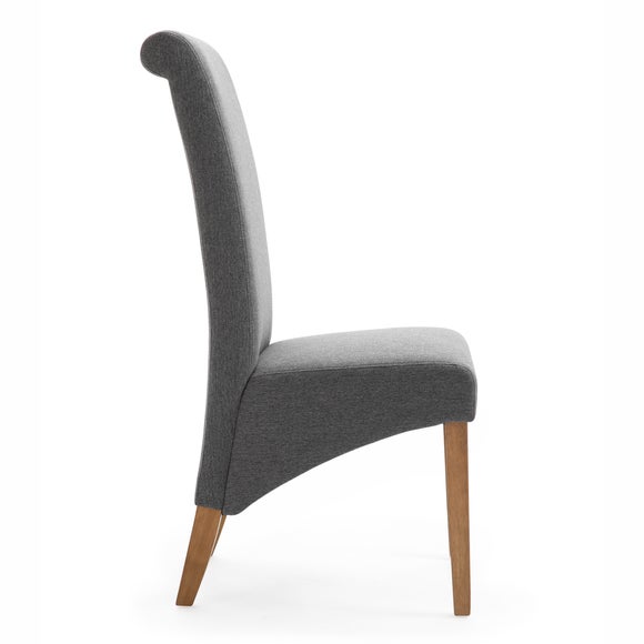 Chester Set of 2 Dining Chairs Grey Herringbone Dunelm