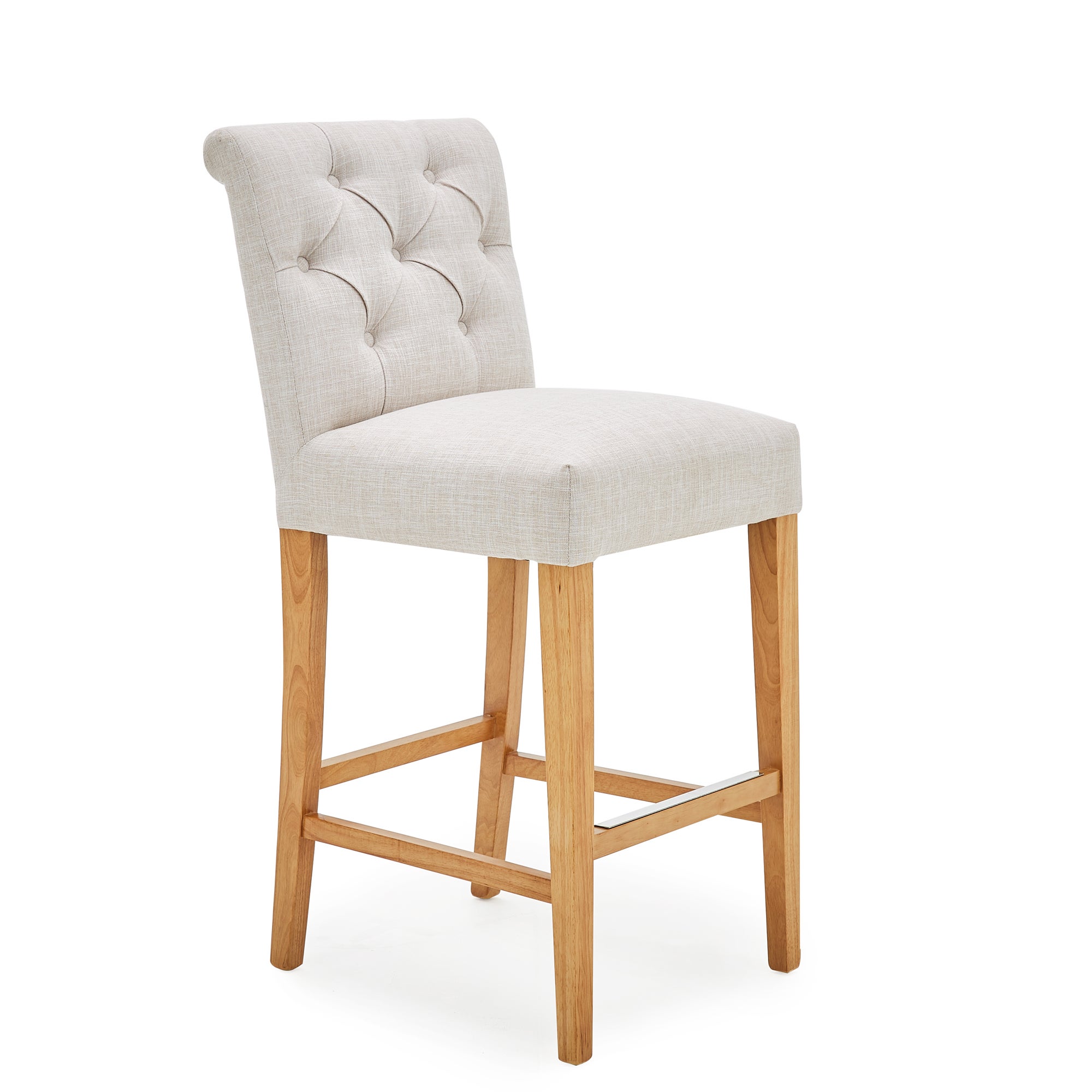 Newbury Bar Stool Natural Linen | Dunelm