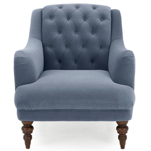blue velvet chair dunelm