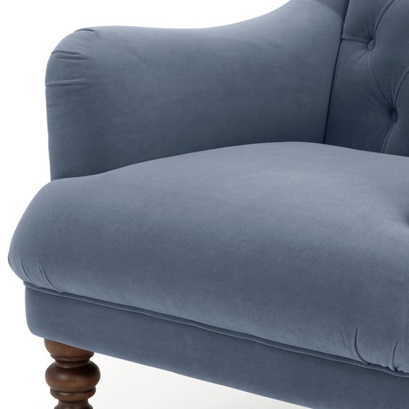 blue velvet chair dunelm