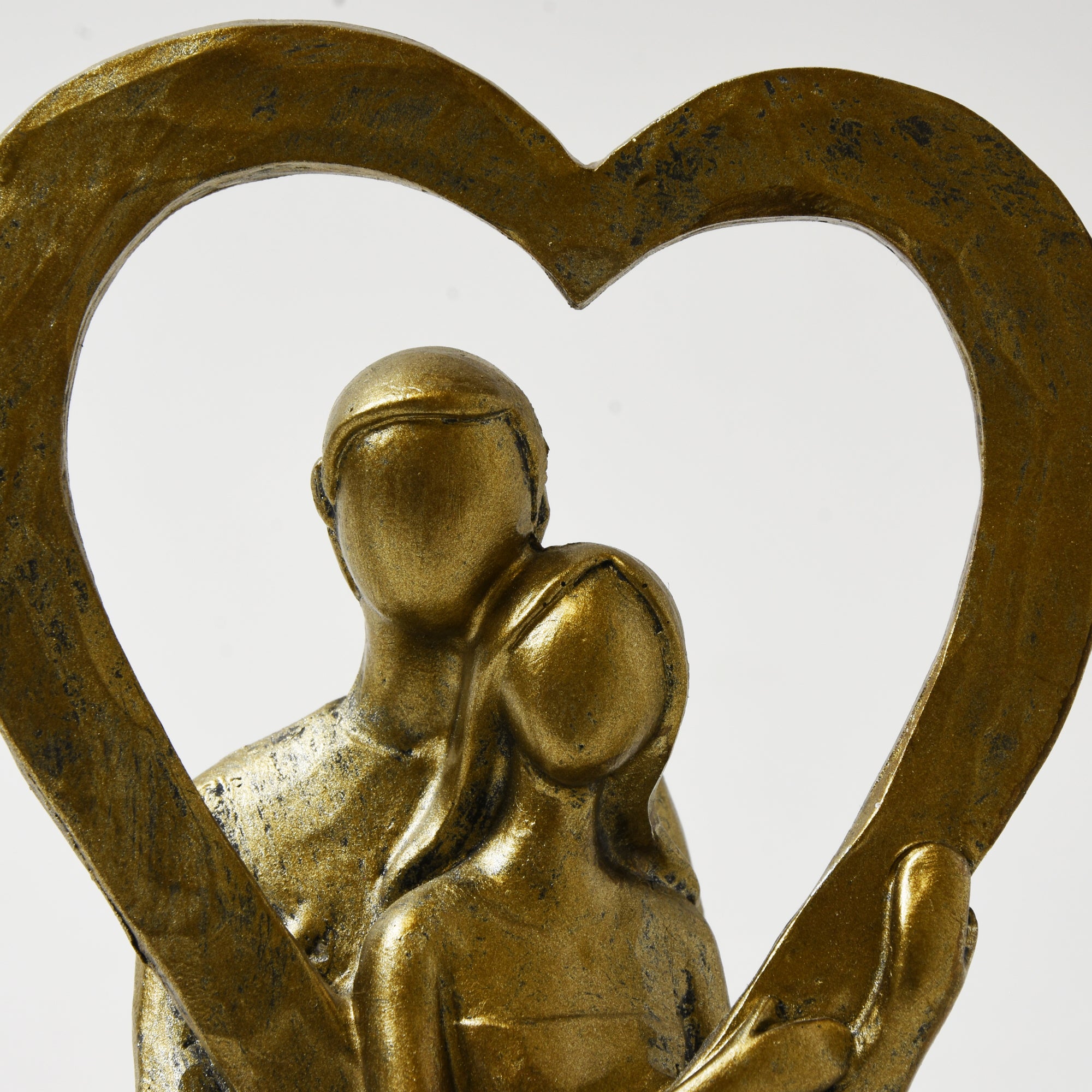 Bronze Couple Heart Sculpture | Dunelm