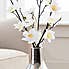 Artificial Blossom Cream in Silver Vase 37cm White