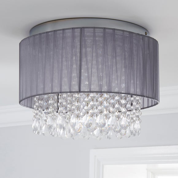 palazzo 4 light flush fitting grey