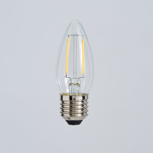 Dunelm 2.5 Watt ES LED Filament Candle Bulb Dunelm