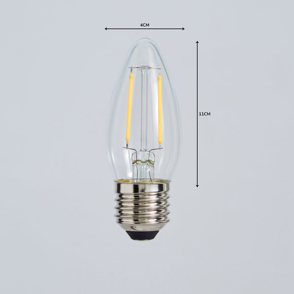 Dunelm 2.5 Watt ES LED Filament Candle Bulb Dunelm