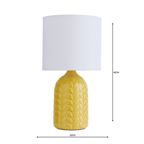 dunelm yellow table lamp