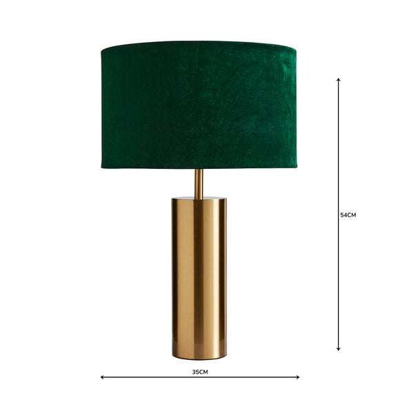 gold and green bedside lamps