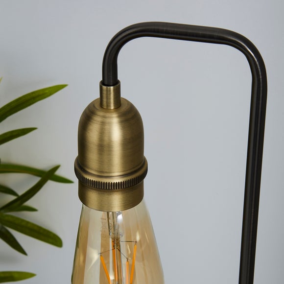 marsden nickel industrial table lamp and bulb