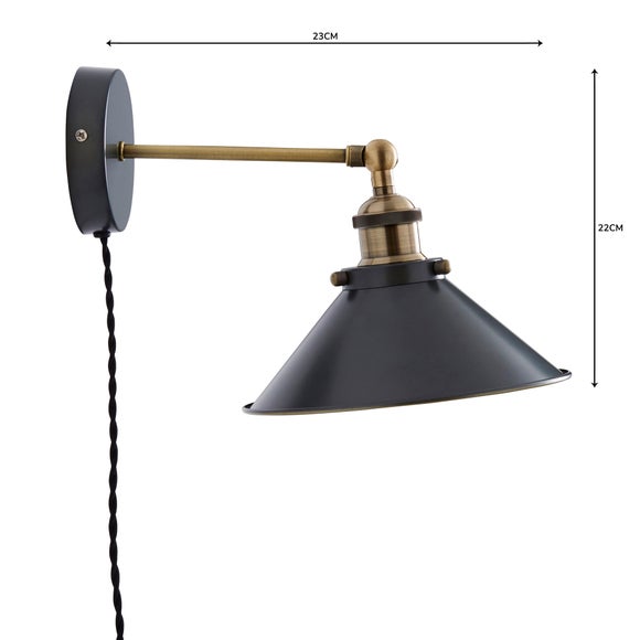 black and gold plug in wall lights