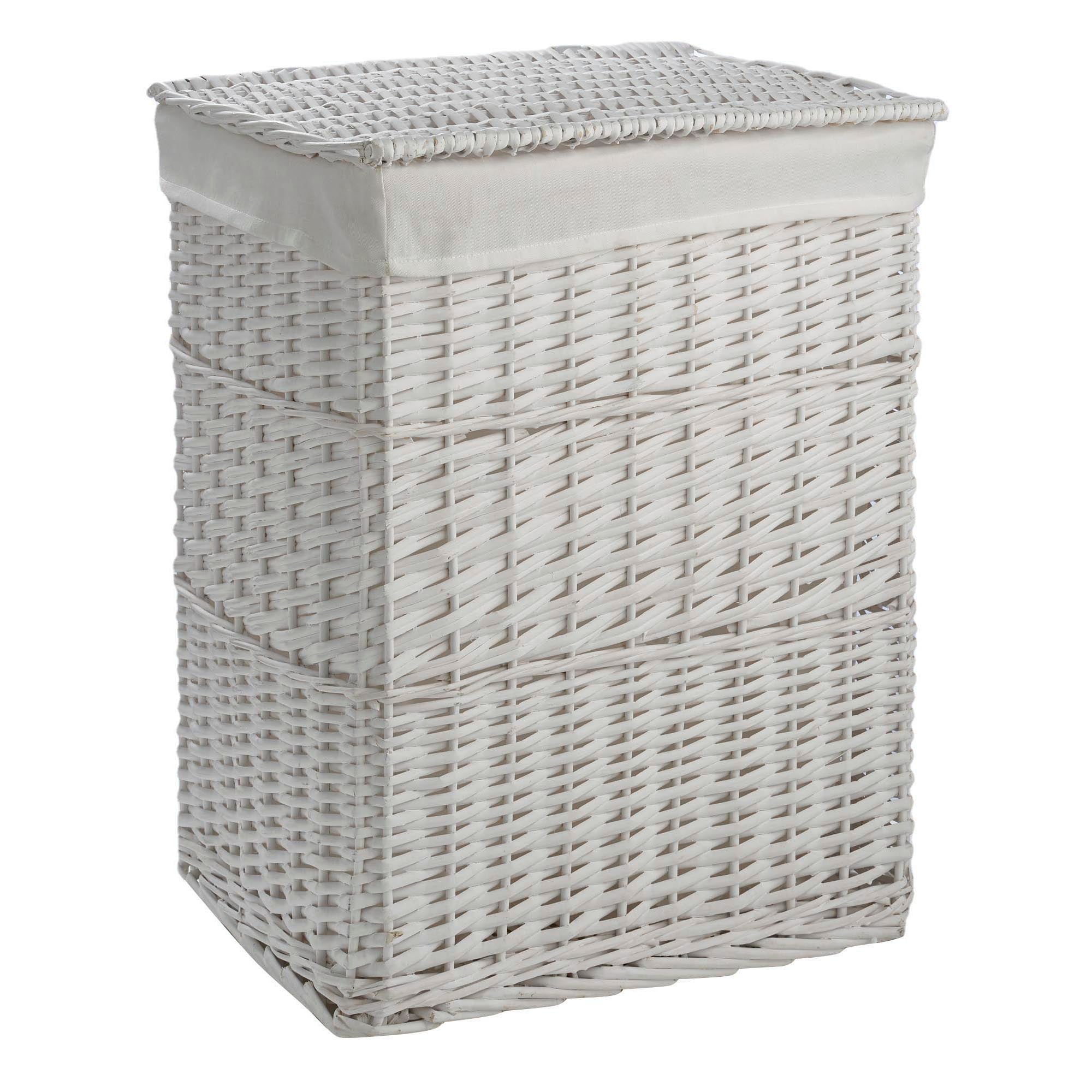 Versailles White Square Laundry Basket | Dunelm